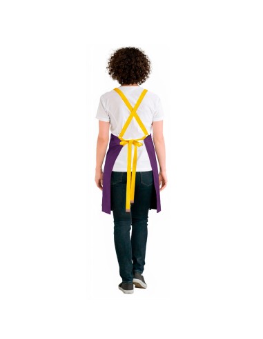 Avental Roxo Alça Cruzada Amarelo Açai...