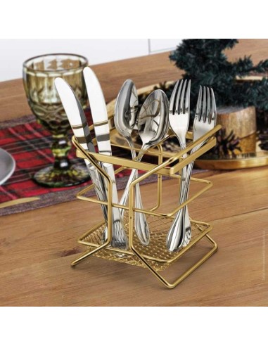 Porta Talheres Divisoria Escorredor Dourado...