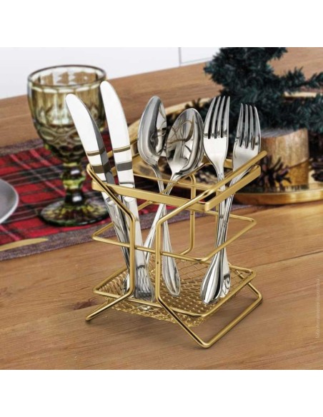 Porta Talheres Divisoria Escorredor Dourado Fosco Ouro Velho