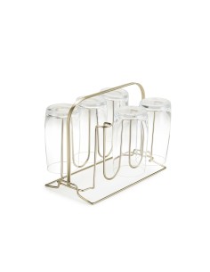 Porta Copos Dourado Fosco Suporte Escorredor Ouro Velho