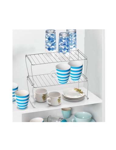 Suporte Duplo Empilhavel Organizador Aço Buffet...