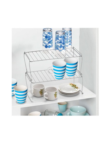 Suporte Duplo Empilhavel Organizador Aço Buffet Mesa Festa