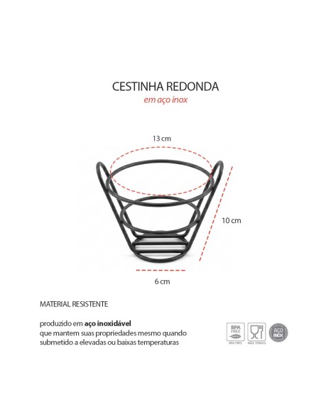 Cestinha Cachepot Preto Decoraçao Flor Vela Restaurante Mesa