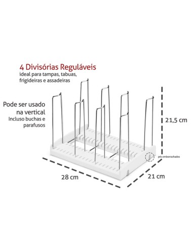 Organizador Panelas Tampas Formas Suporte...