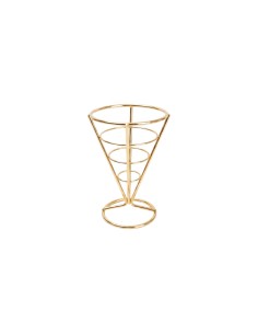 Suporte Cachepot Cone Dourado Inox Decoraçao Flor Vela Mesa