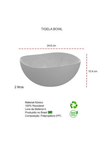 Tigela Bowl Travessa Saladeira Funda Preta 2L