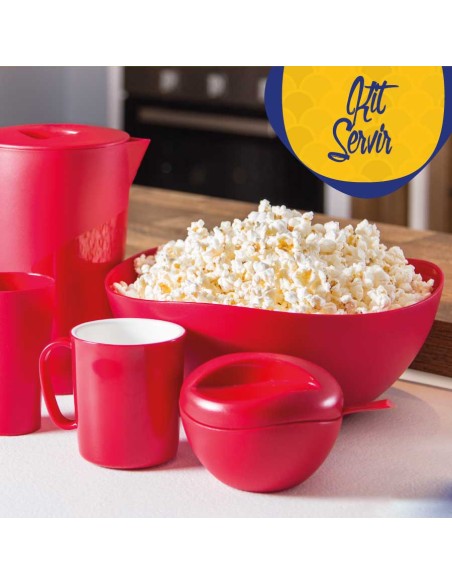 Tigela Bowl Saladeira Travessa Funda Vermelha 2L
