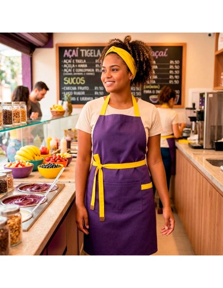 Faixa de Cabelo Turbante Bandana Amarelo Chef Cozinha Restaurante