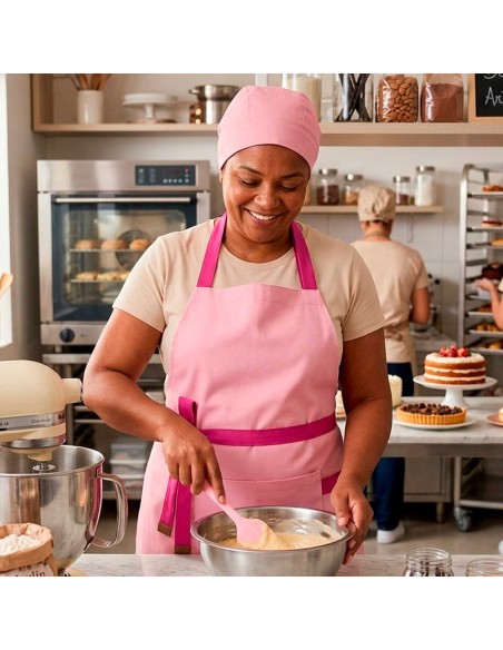 Bandana Rosa Touca Cozinha Confeitaria Doceria Bar Unissex
