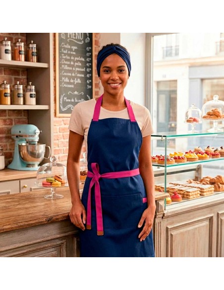 Faixa de Cabelo Turbante Bandana Azul Marinho Chef Cozinha