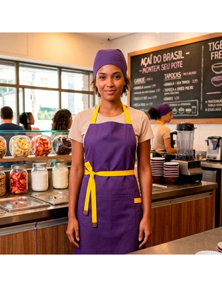 Bandana Touca Cozinha Roxo Açai Sorveteria Bar Restaurante