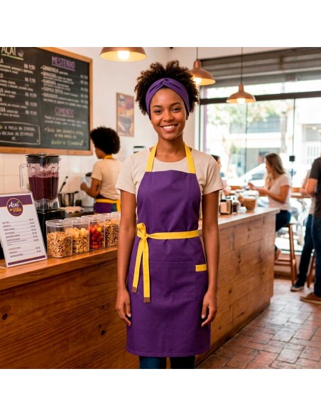 Faixa de Cabelo Turbante Bandana Roxo Açai Chef Cozinha Sorveteria