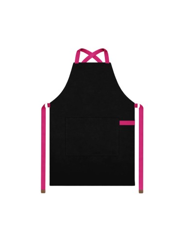 Avental Preto Alça Cruzada Rosa Pink Cafeteria...