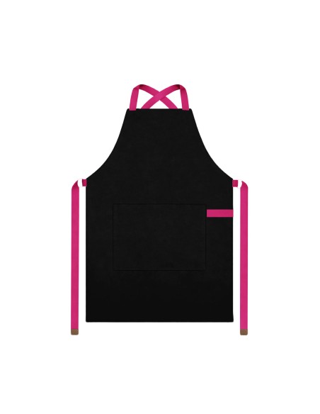 Avental Preto Alça Cruzada Rosa Pink Cafeteria Bar Loja