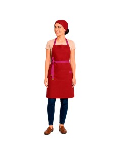 Avental Vermelho Alça Cruzada Rosa Pink Buffet Pintura 2