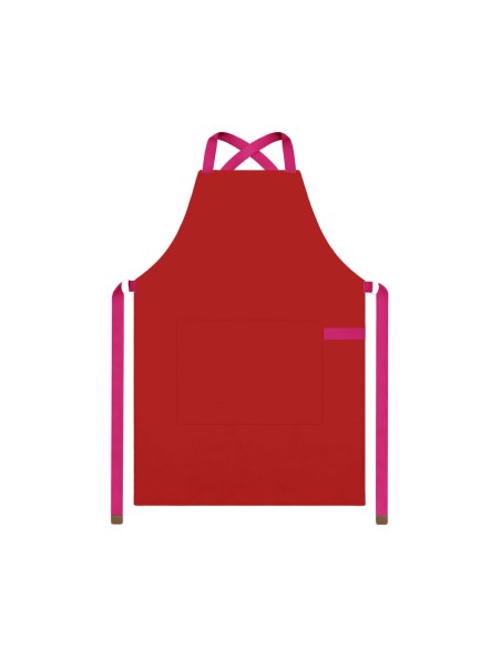 Avental Vermelho Alça Cruzada Rosa Pink Buffet Pintura
