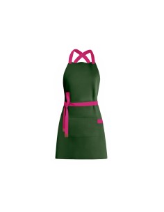 Avental Verde Alça Cruzada Rosa Pink Cafeteria Jardinagem