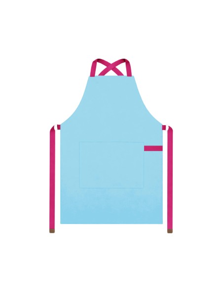 Avental Azul Claro Alça Cruzada Rosa Pink Confeitaria Buffet