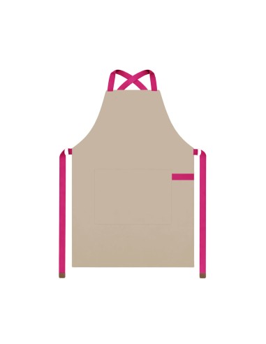 Avental Bege Alça Cruzada Rosa Pink Restaurante...