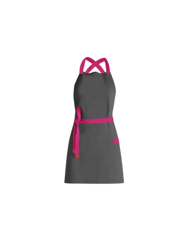 Avental Cinza Alça Cruzada Rosa Pink...