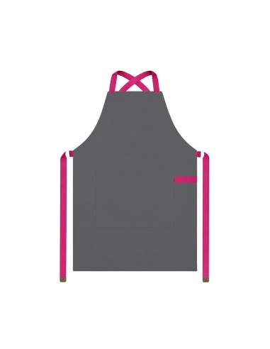 Avental Cinza Alça Cruzada Rosa Pink...