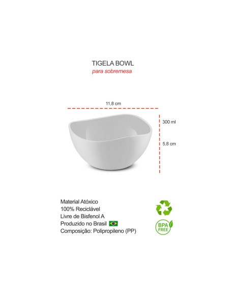 Tigela Bowl Pote Sobremesa Cremeira Vermelho 300ml