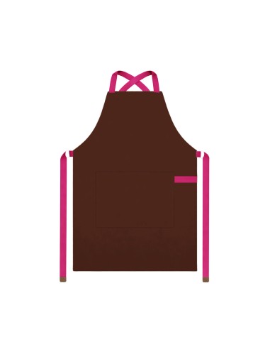 Avental Marrom Alça Cruzada Rosa Pink Cafeteria...