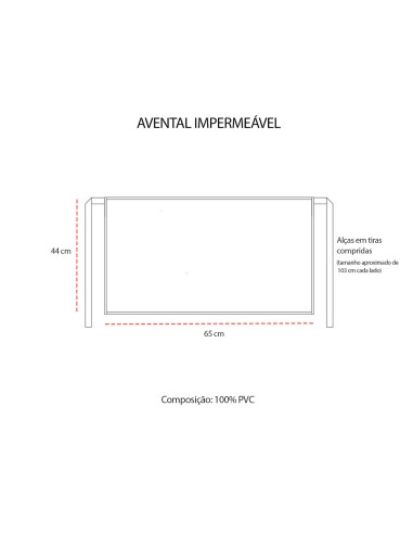 Avental Impermeavel de Cintura Curto...