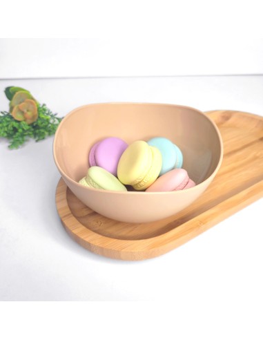 Tigela Bowl Pote Sobremesa Cremeira Bege Nude...