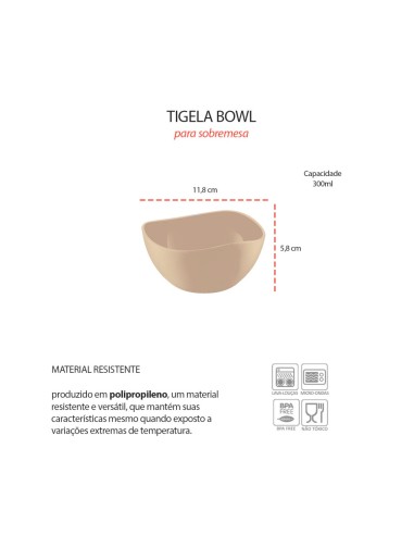 Tigela Bowl Pote Sobremesa Cremeira Bege Nude...