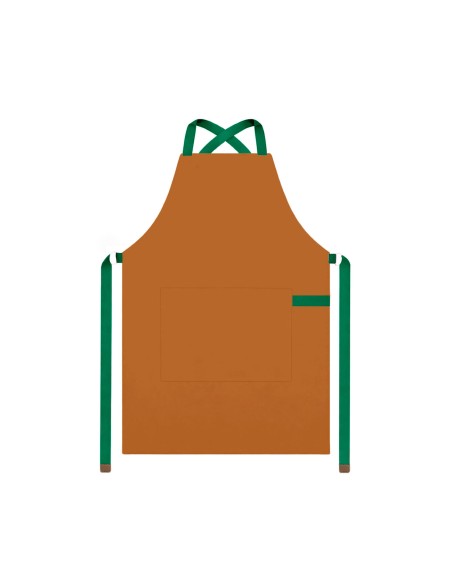 Avental Caramelo Alça Cruzada Verde Cafeteria Bistro Bar
