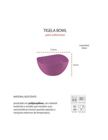 Tigela Bowl Pote Sobremesa Açai Cremeira Roxo...