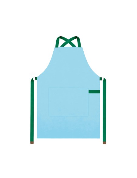 Avental Azul Claro Alça Cruzada Verde Confeitaria Buffet