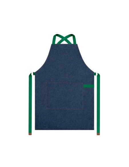 Avental Jeans Alça Cruzada Verde Restaurante Bar Cafeteria