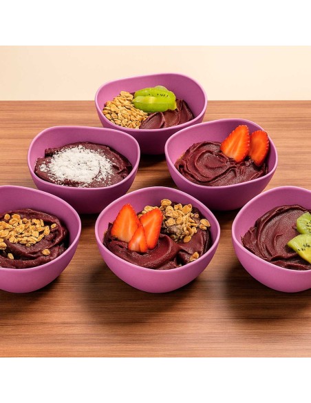 Tigela Bowl Pote Sobremesa Açai Cremeira Roxo Magenta 300ml