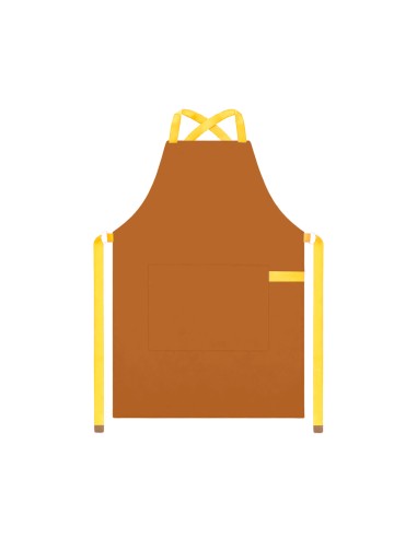 Avental Caramelo Alça Cruzada Amarelo Cafeteria...