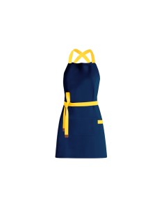Avental Azul Marinho Alça Cruzada Amarelo Restaurante Bar