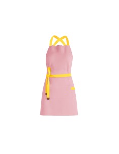 Avental Rosa Alça Cruzada Amarelo Confeitaria Doceria Festa