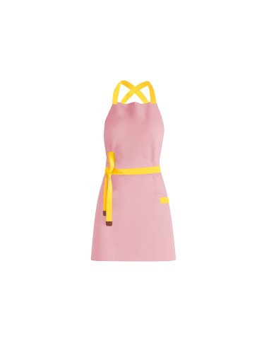 Avental Rosa Alça Cruzada Amarelo Confeitaria...