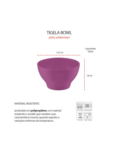 Tigela Bowl Sobremesa Cumbuca Açai Roxo Magenta...