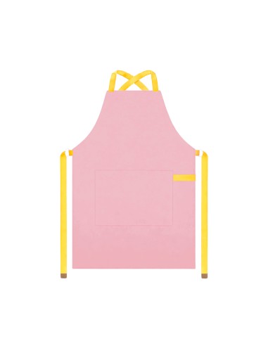 Avental Rosa Alça Cruzada Amarelo Confeitaria...