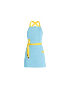Avental Azul Claro Alça Cruzada Amarelo Confeitaria Buffet