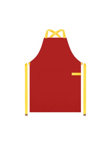 Avental Vermelho Alça Cruzada Amarelo Buffet...