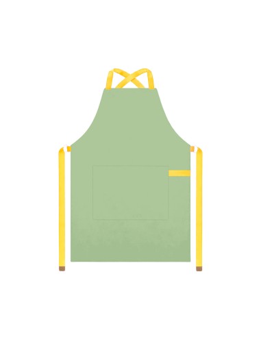 Avental Verde Matte Cha Alça Cruzada Amarelo...