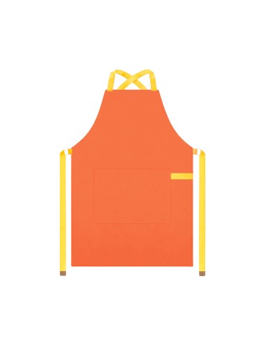 Avental Laranja Alça Cruzada Amarelo Bistro...