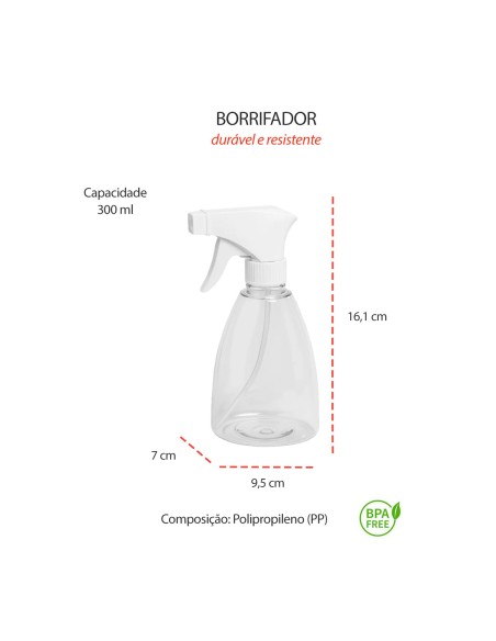Borrifador Spray Multiuso Limpeza Jardim Pulverizador 300ml