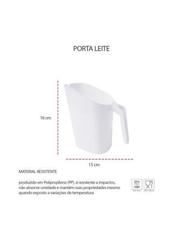 Jarra Porta Leite Saquinho Servir Iogurte Pote...