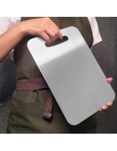 Tabua de Carne Corte Cozinha Profissional Aço Inox 29x20cm 2