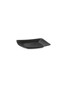 Prato Raso Quadrado Lanche Preto 18cm Plastico BPA Free