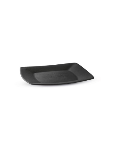 Prato Raso Lanche Preto Quadrado 20cm Plastico BPA Free